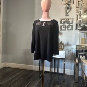 Adele & may‎ Black 3/4 Sleeve Blouse with Relaxed Fit